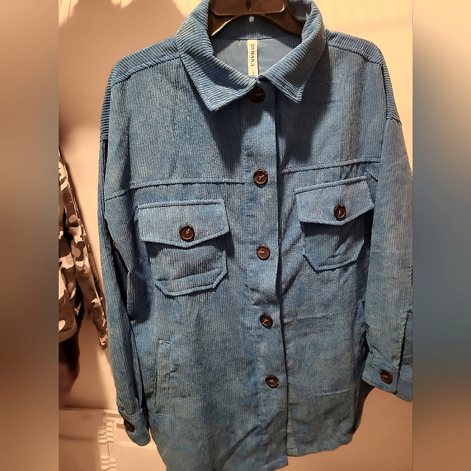 Turquoise Corduroy Shacket